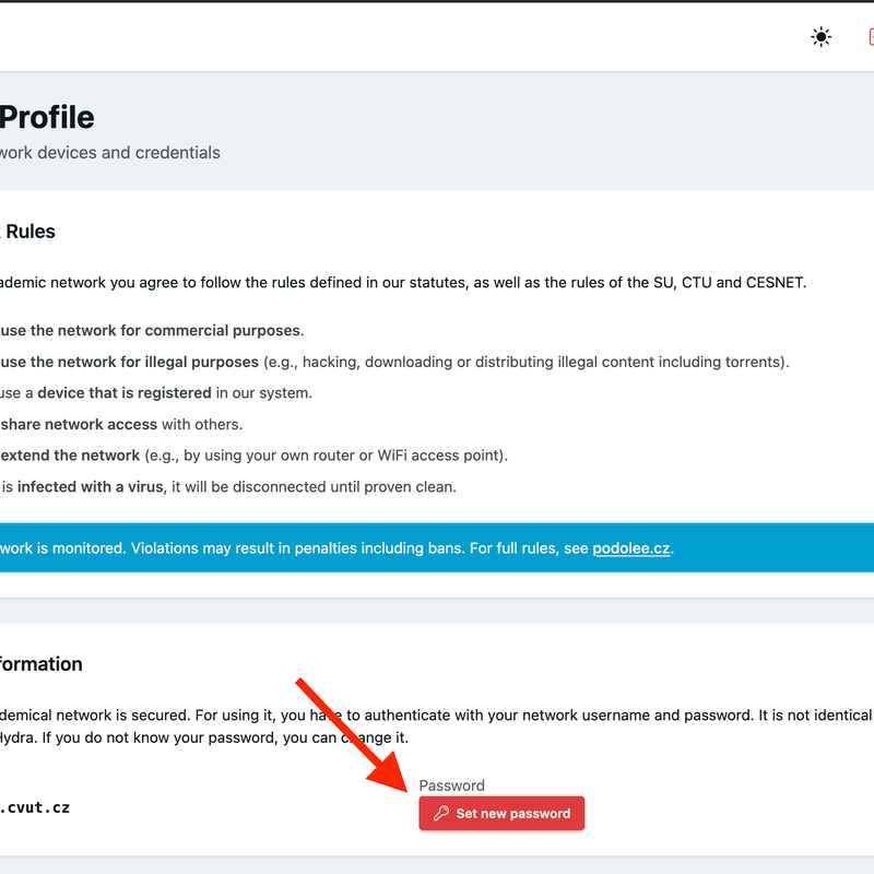 Setting a Wi-Fi password in Hydra